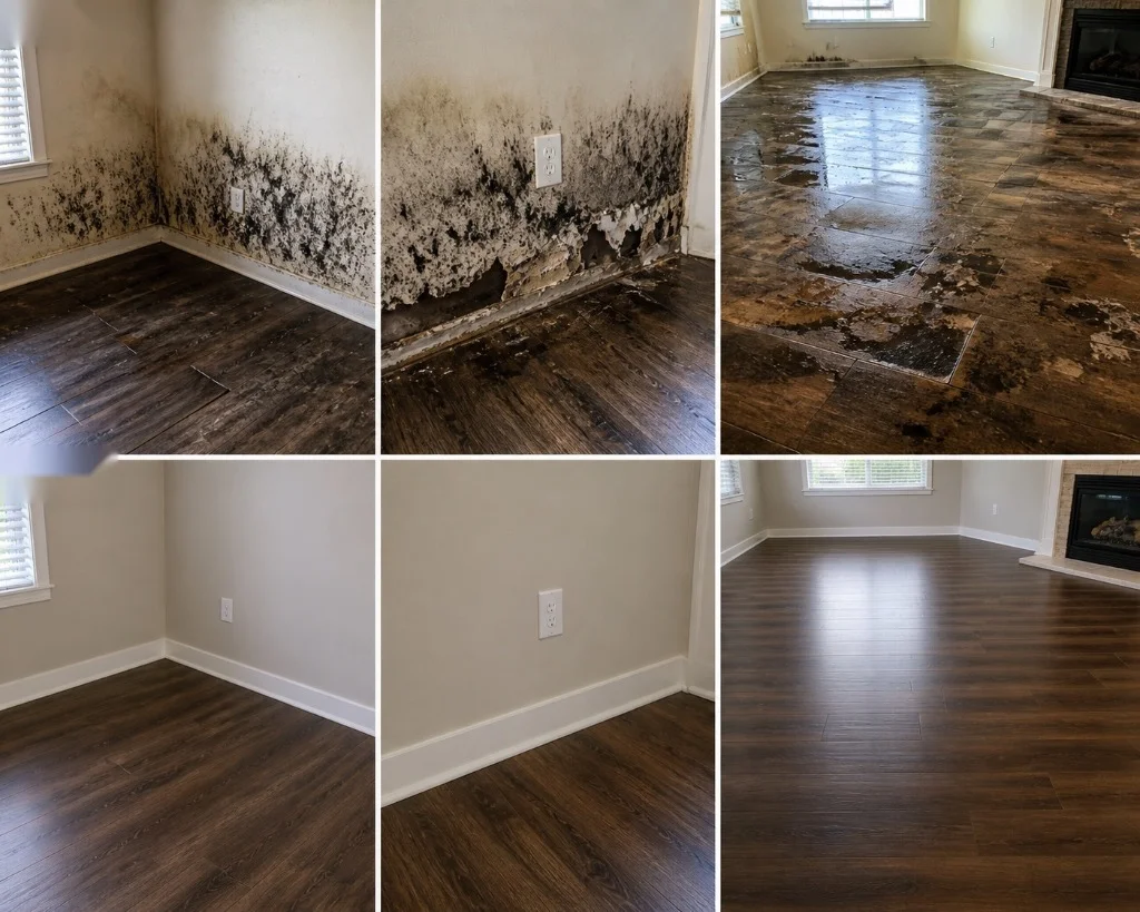Floor Mold & Water Damage Before & After